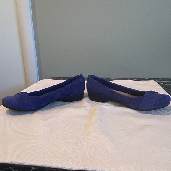 NEW (NWOT) Clarks Propose Spire blue suede ballet flats sz 7.5 - Picture 11 of 16